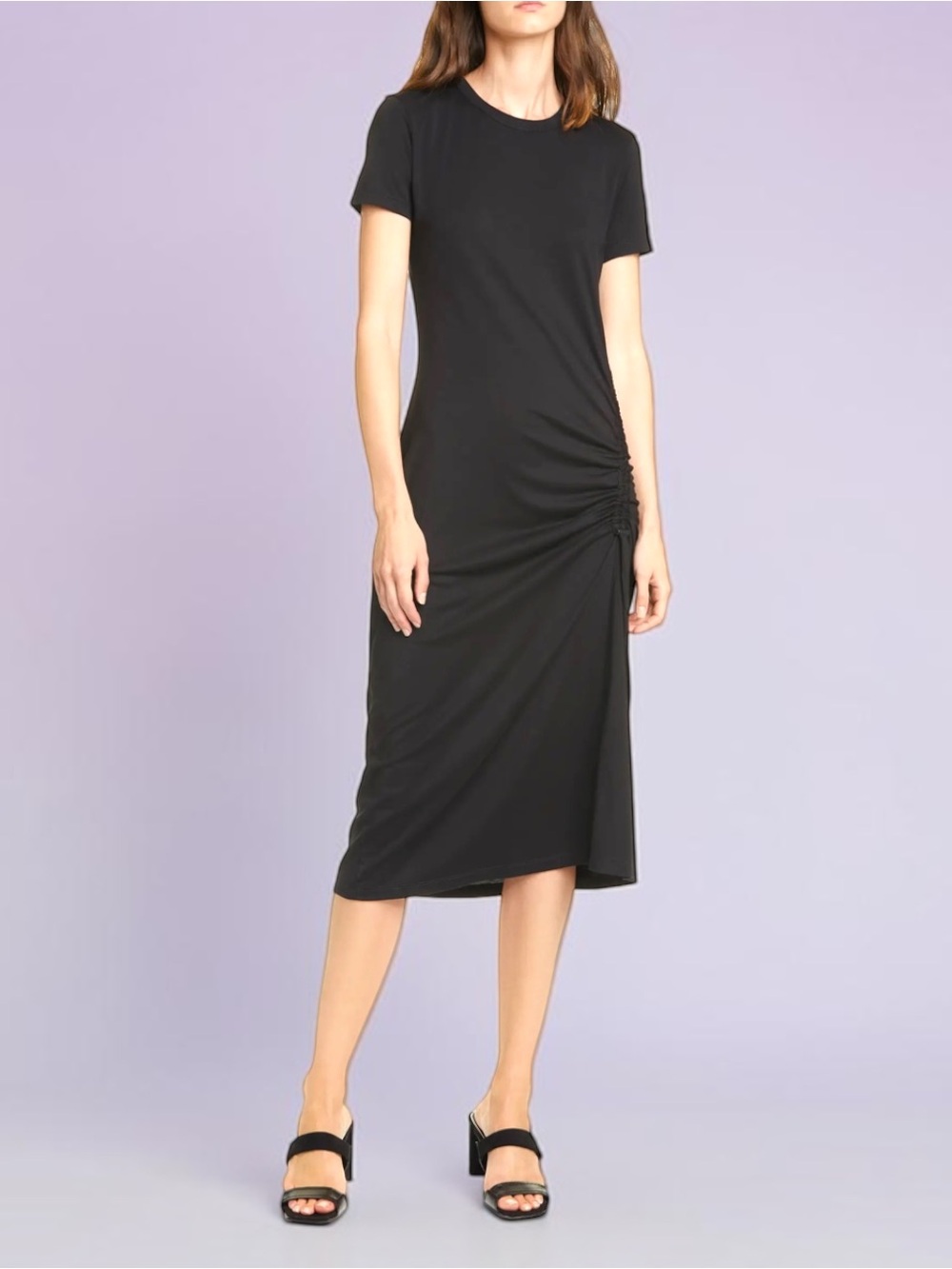 RAG & BONE Ina Ruched Midi T-Shirt Dress Size XS